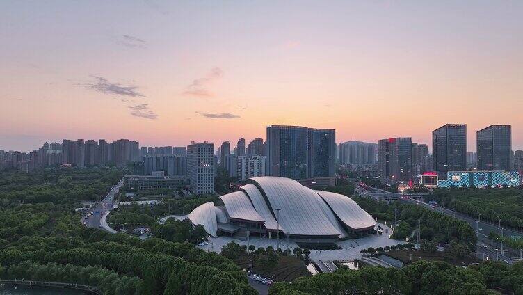 合肥大剧院 航拍天鹅湖大剧院