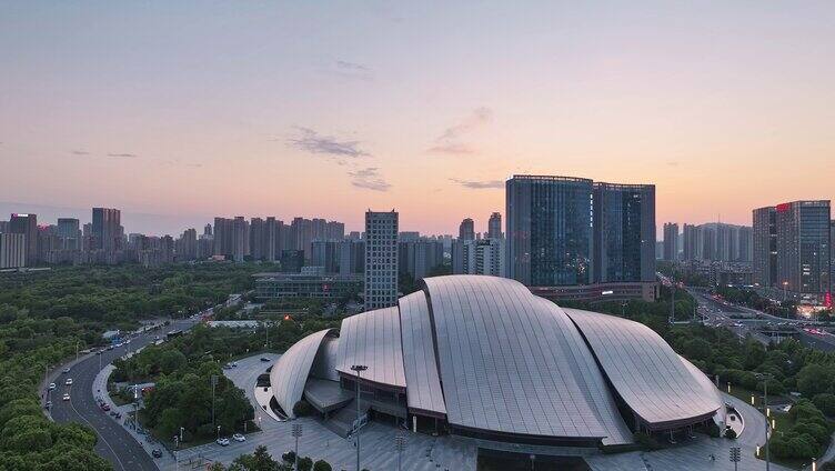 合肥大剧院 航拍天鹅湖大剧院