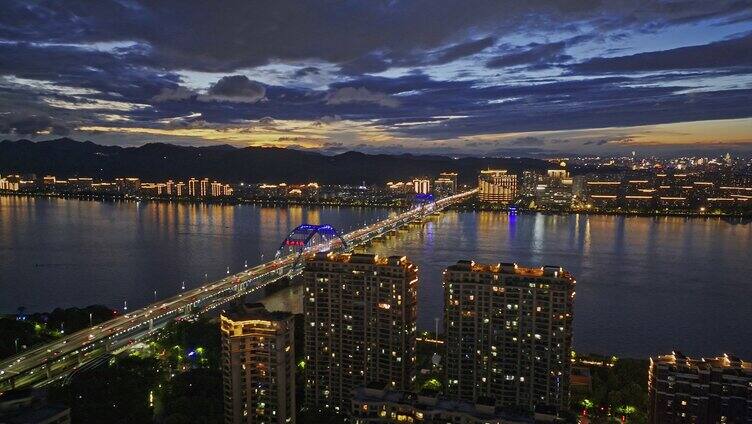 杭州复兴大桥夜景航拍