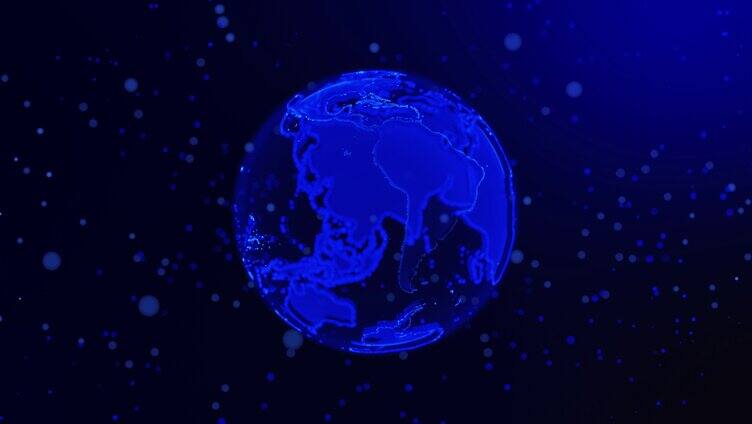 蓝色背景 蓝色粒子 蓝色地球