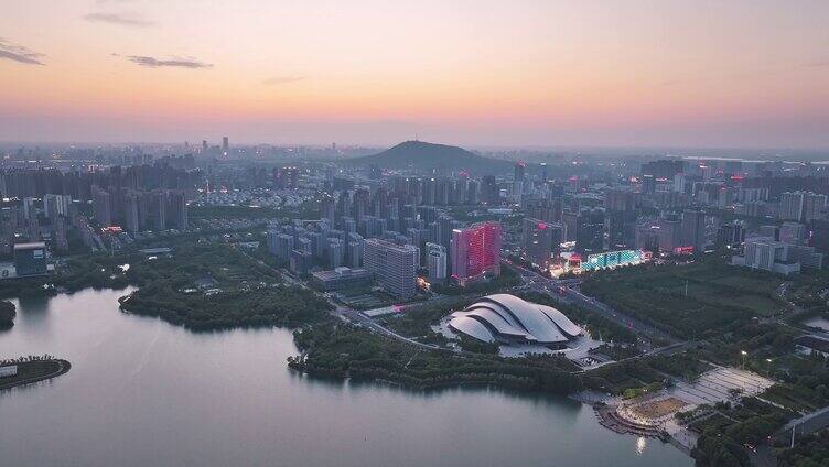 合肥大剧院 航拍天鹅湖大剧院