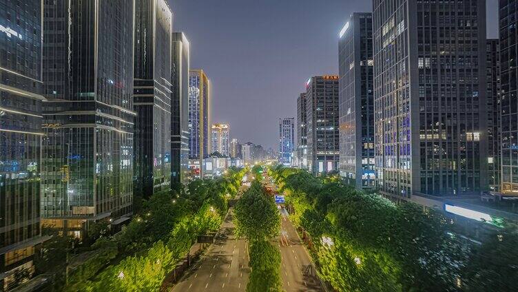 2024杭州上城区凤起东路夜景延时