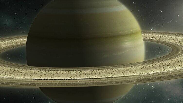 银河土星 3d逼真的土星行星 