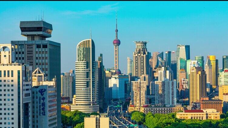 上海城市风光延时实拍