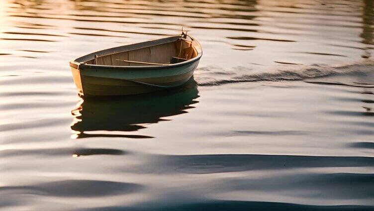 一条小船在水面上轻轻摇曳3