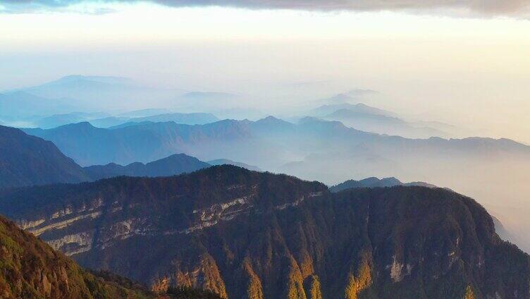 峨眉山日出朝霞航拍