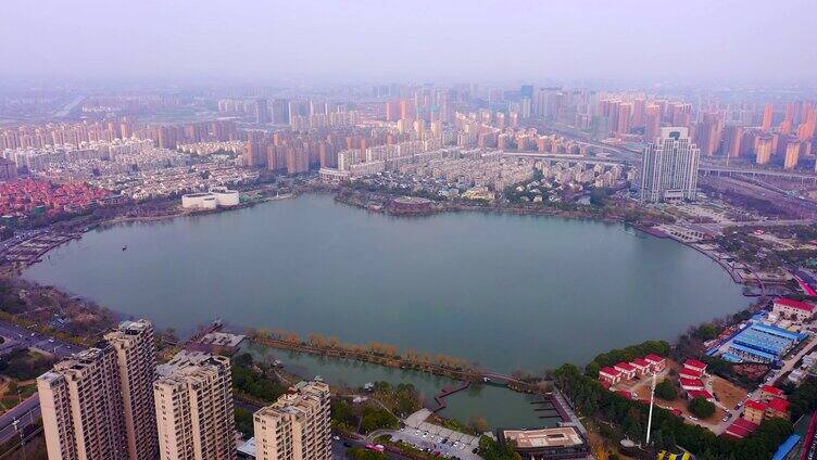 南京六合龙池湖 城市航拍