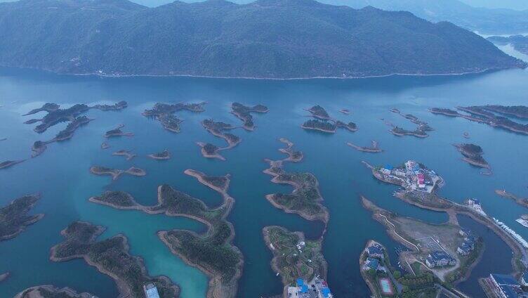 4K仙岛湖4A景区湖泊岛屿航拍视频