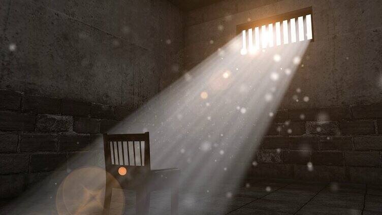 监狱牢房窗户光影
