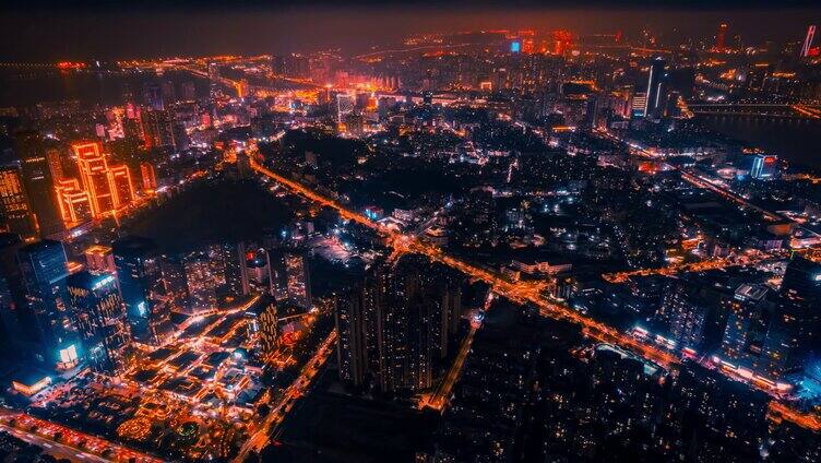 8K广东珠海城市全景风光夜景青橙延时