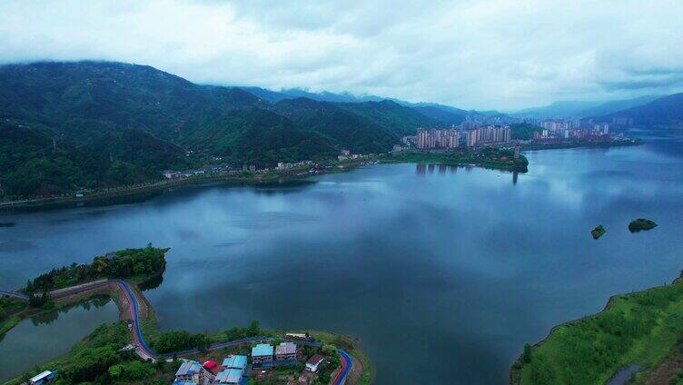 4K重庆汉丰湖自然湖泊航拍
