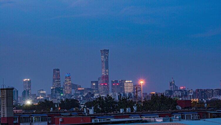 8K北京国贸CBD建筑群日转夜延时