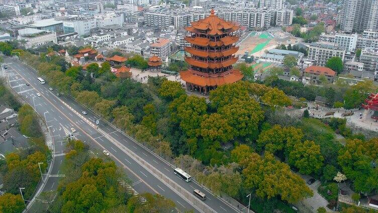 城市地标航拍武汉黄鹤楼5A景区航拍视频