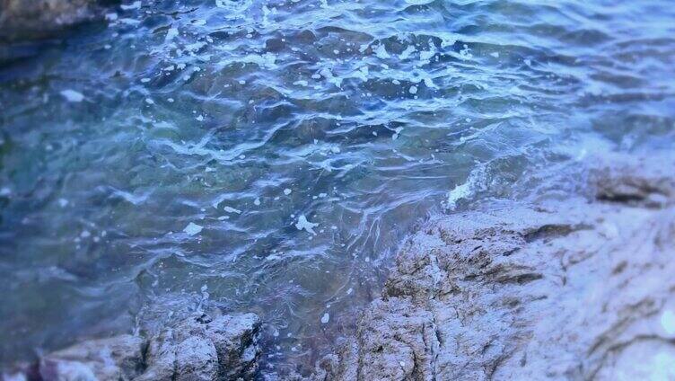 唯美升格实拍海浪礁石空镜海水海浪