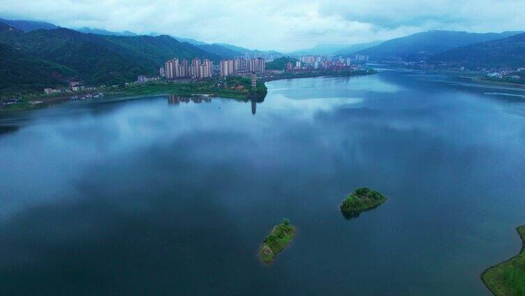 4K重庆汉丰湖自然风光航拍