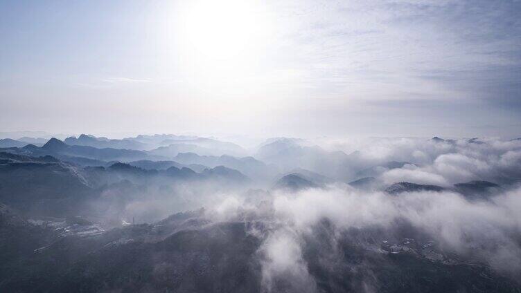8K长江三峡壮丽山峰层峦叠嶂云海延时