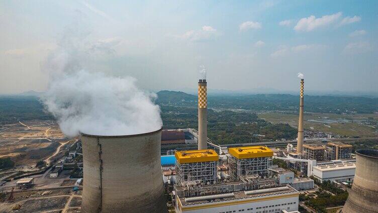 8K火力发电厂工业污染浓烟滚滚延时