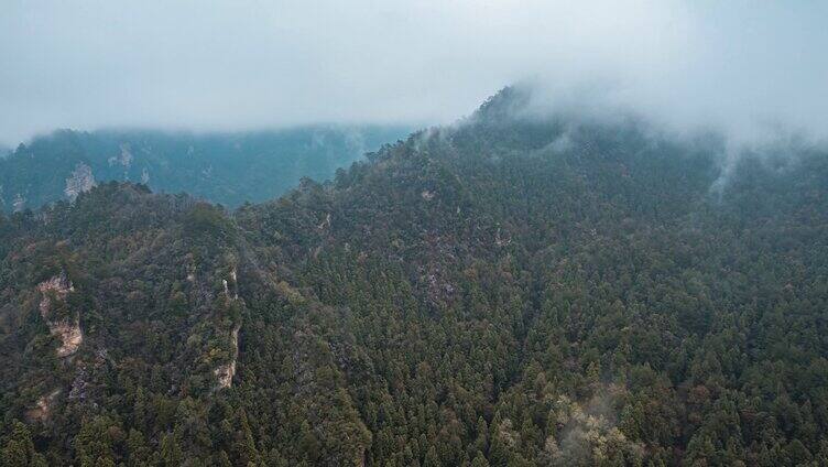 8K湖南张家界武陵源山区地貌云雾航拍岩石