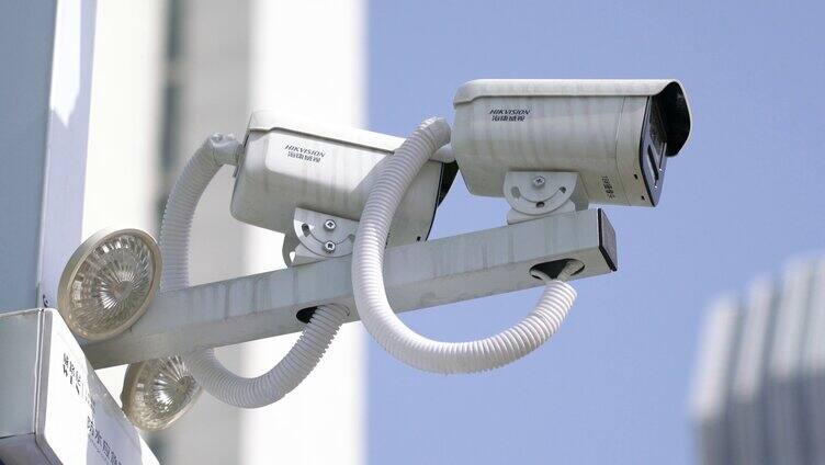 4K环绕城市安防监控摄像头科技科学物联网