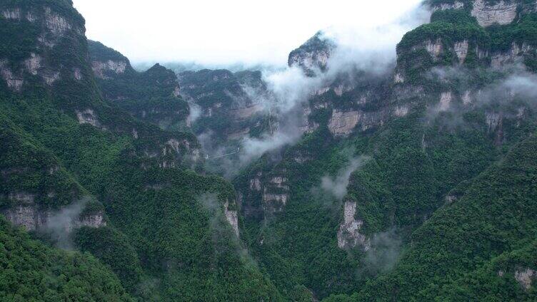 4K湖北宜昌三峡竹海自然山峦风光航拍