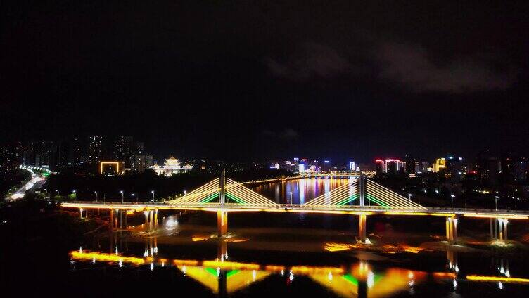 4K陕西安康跨江大桥航拍视频