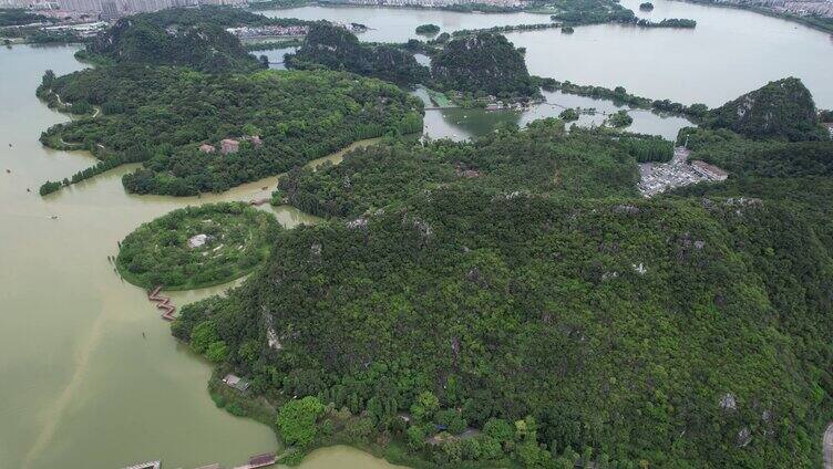 4K广东肇庆星湖七星岩5A景区航拍视频