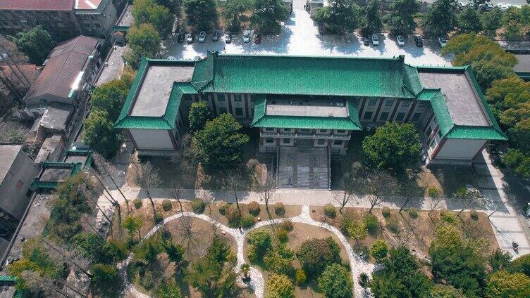 4K航拍湖北荆州博物馆城市地标建筑实拍