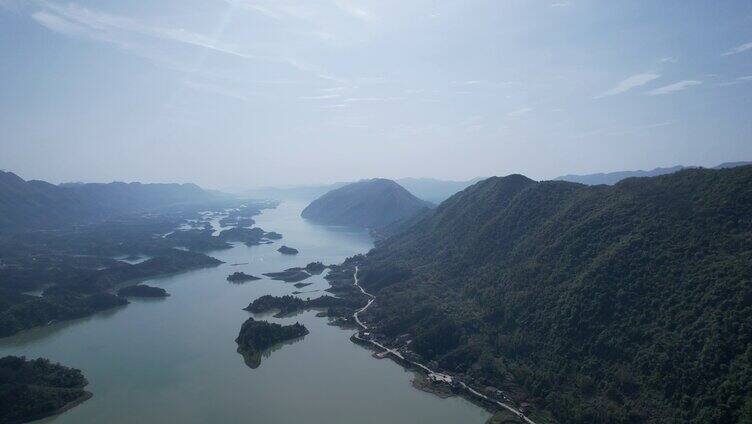 4K湖北仙岛湖自然风光大全景航拍视频