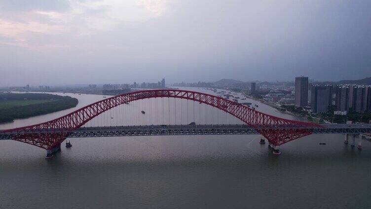 广州明珠湾大桥晚霞合集