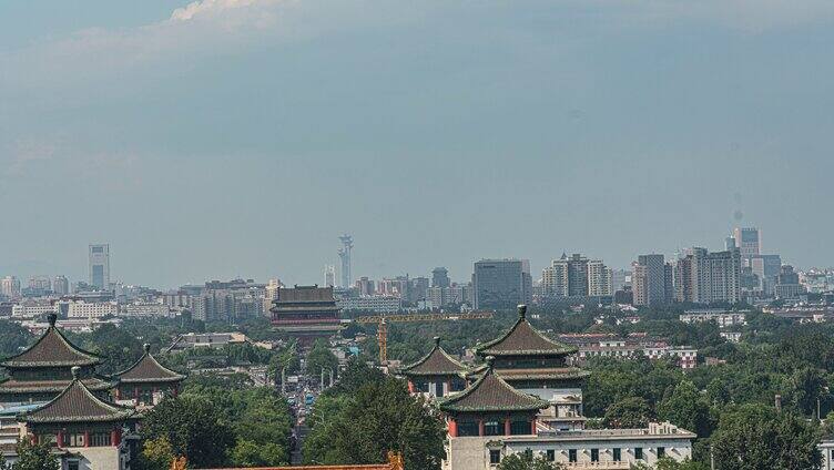 8K北京中轴线地安门奥林匹克塔延时视频