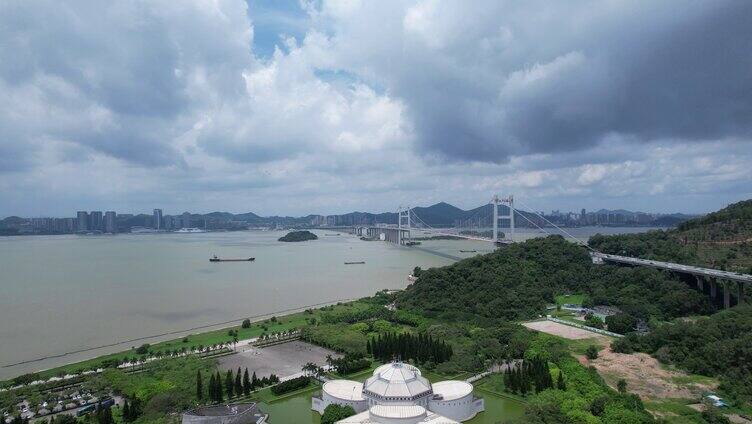 4K东莞海战博物馆虎门大桥航拍视频