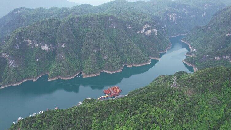 4K湖北宜昌清江画廊5A景区青山绿水航拍