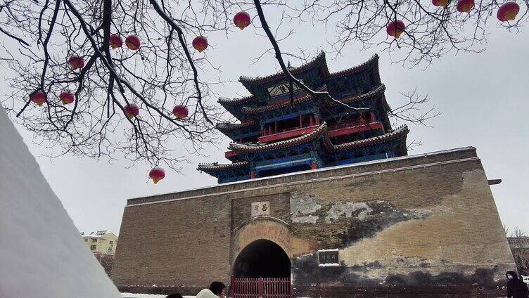 宣化古城清远楼雪景