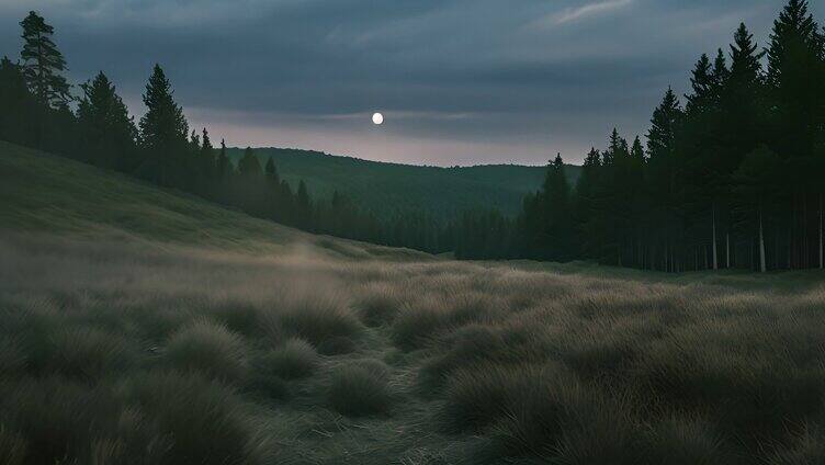 月亮在漆黑阴沉的森林中升起2