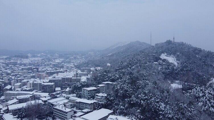 大雪之后的小县城银装素裹航拍素材