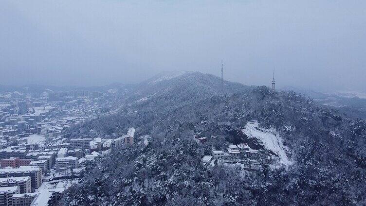 大雪之后的小县城银装素裹航拍素材