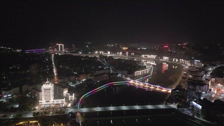 小县城夜景素材