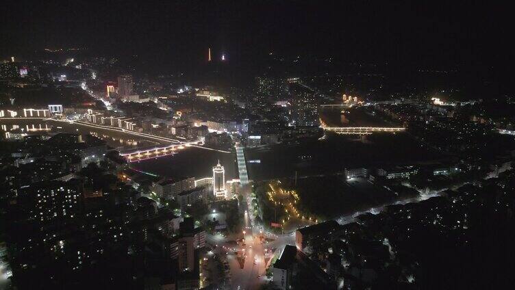 城市的夜景街景车水马龙素材