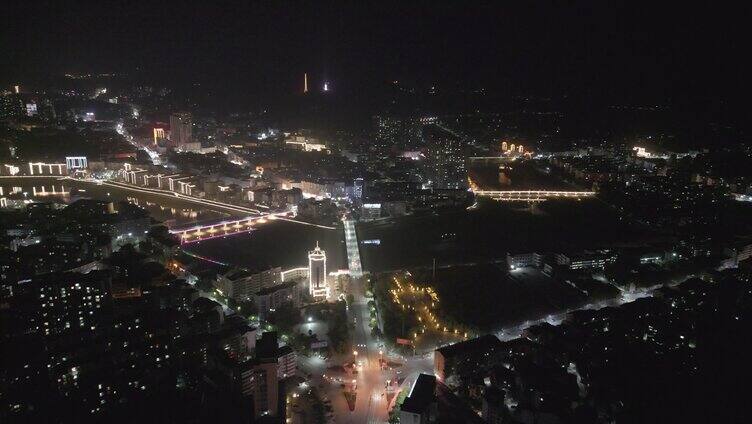 城市的夜景街景车水马龙素材