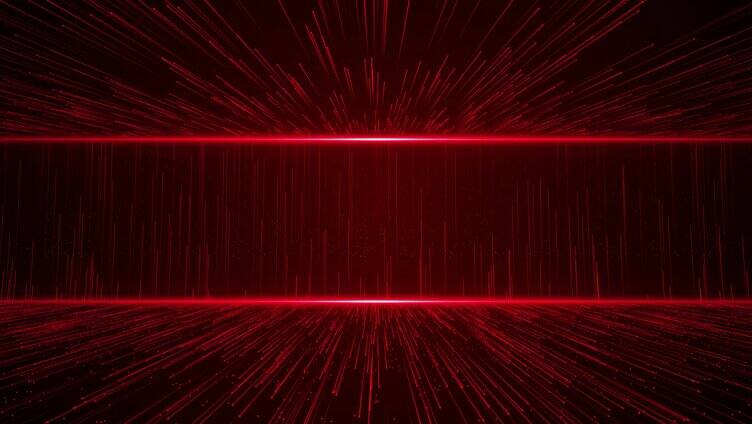 4k红色粒子光线三维空间背景AE模板