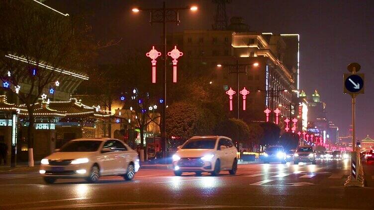 西安延时夜景高清实拍