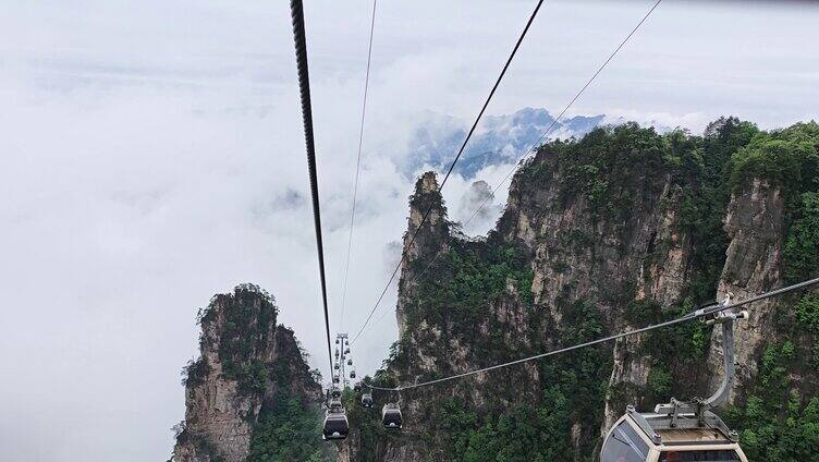 张家界天子山索道云海