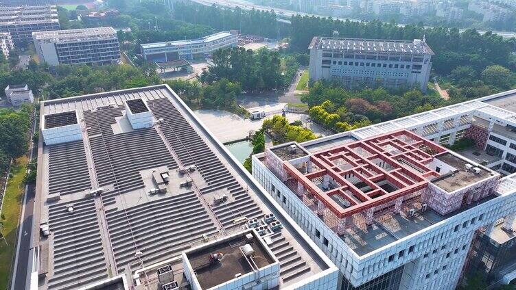 大学城广州市档案馆航拍广东番禺区城市风景