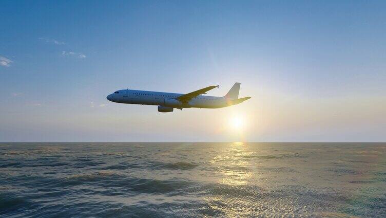 飞机穿越海面