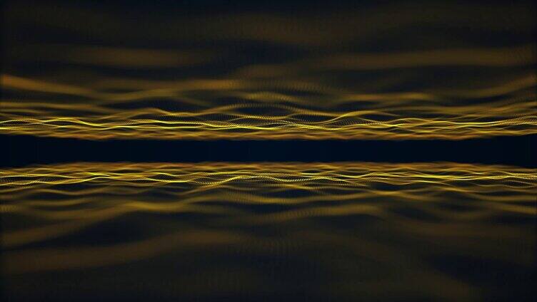 金色粒子波浪空间动画AE模板