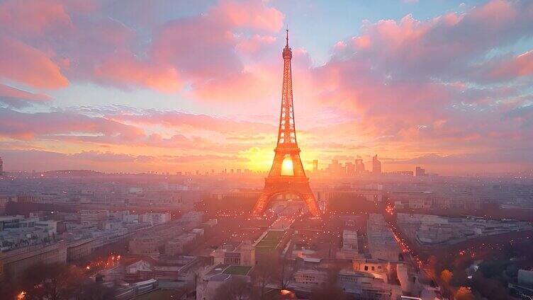 法国巴黎铁塔城市风景风光