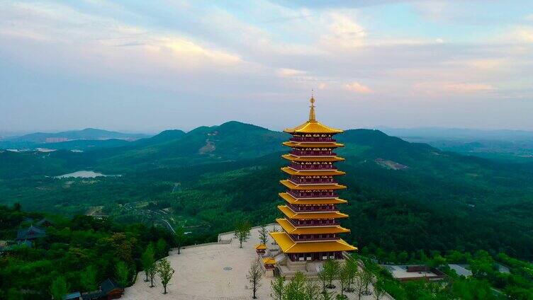 航拍南京牛首山风景区中国佛教名山