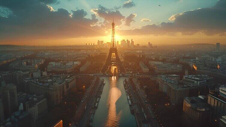 法国巴黎铁塔城市风景风光