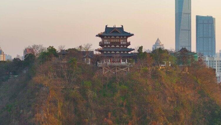 北固山公园 镇江京口航拍 甘露寺亭台楼阁