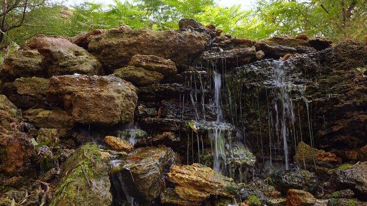 4k山涧小溪流水自然水青山绿水岩石